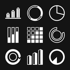Graph and Diagram icon. Analytics and business symbols.