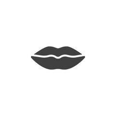 Woman lips vector icon. filled flat sign for mobile concept and web design. Human lips glyph icon. Symbol, logo illustration. Vector graphics