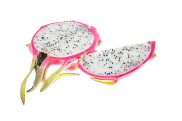 dragon fruits on white background