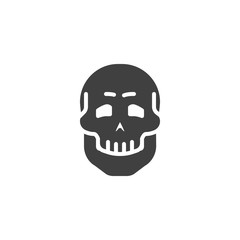 Human Skull vector icon. filled flat sign for mobile concept and web design. Skull Skeleton glyph icon. Symbol, logo illustration. Vector graphics