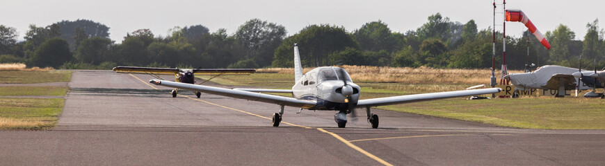 small sports airplane airfield