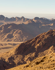 Amazing Sunrise at Sinai Mountain, Beautiful dawn in Egypt, Beautiful view from the mountain	