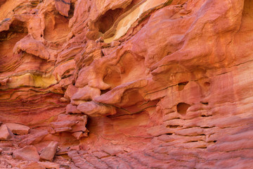 Coloured Canyon is a rock formation on South Sinai (Egypt) peninsula. Desert rocks of multicolored sandstone background.	