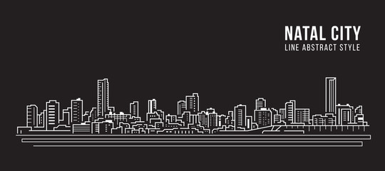 Cityscape Building panorama Line art Vector Illustration design - Natal city