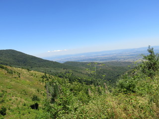 Fototapeta na wymiar Mountain Yuhor Jagodina summer landscape green slopes and elevations