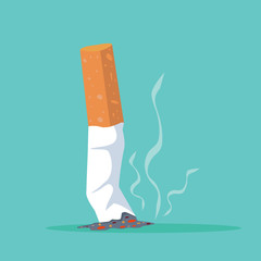 Cigarette butt Flat illustration vector © focus_bell