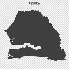 political map of Senegal isolated on transparent background