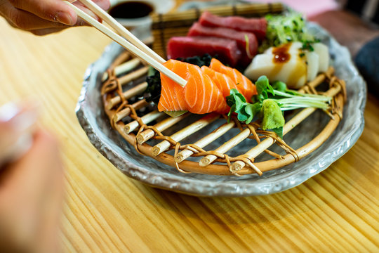 Eating healthy Japanese food ramen sushi soup