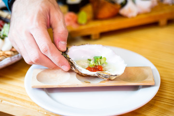 oyster japanese wasabi tobiko