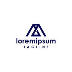 Letter Initial A with Minimal Line  Logo Design Template. Vector Logo Illustration