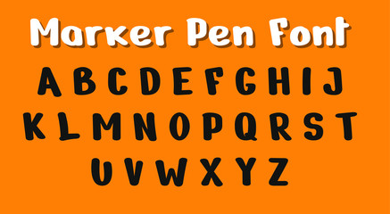 Marker Pen Font Letters Typeface Vector