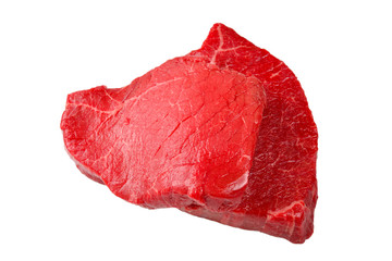 Beef steak isolated on white background.