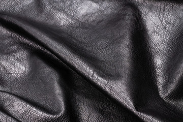 Black leather pattern. Top view.