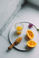 Fresh Orange Juice Squeezed In glass