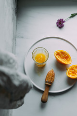 Fresh Orange Juice Squeezed In glass