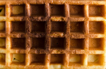 Closeup of fried delicious waffles