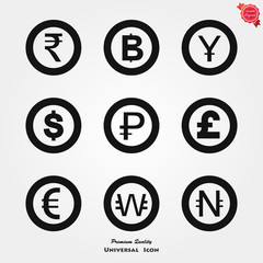 Money Currency Icon design template. Vector EPS