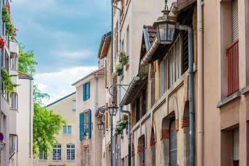 Fototapeta na wymiar NANCY, FRANCE - June 23, 2018: Street view in Nancy city, France