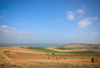 Fototapeta na wymiar paysage de la Côte d'opale près d'Escalles dans le Nord de la France