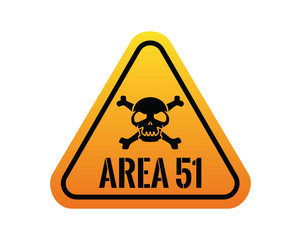 Area 51 Danger Sign with Skull Symbol