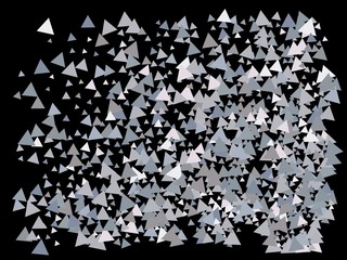Beautiful shiny falling triangles.