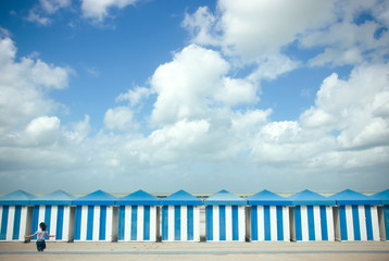 Malo les Bains: cabines de plage en été