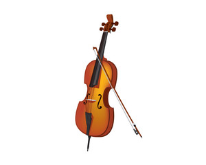 Detailed and Realistic Cello Illustration