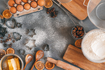 Process of cooking dough for Christmas cookies