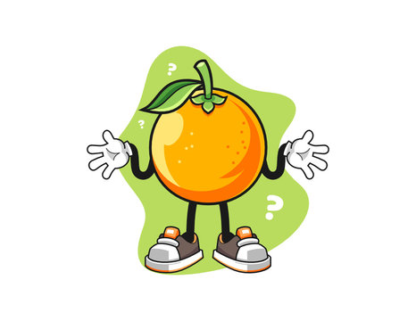 recommend clip art: Orange confused cartoon. Mascot Character vector.