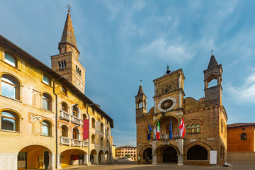Pordenone Communal Palace and campanile, Italy