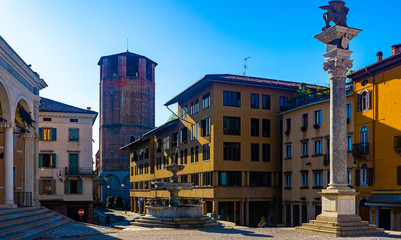Fototapeta premium Сentral square of Udine city Piazza liberta, Italy