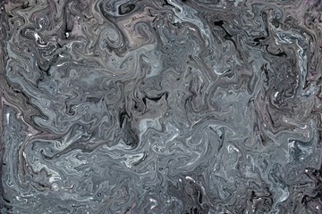 Dark Gray Fluid Liquid Acrylic Paint Marbled Texture