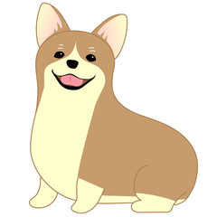 Illustration of sitting Pembroke Welsh Corgi