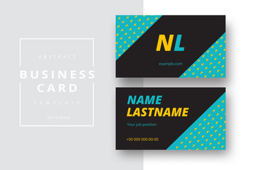Trendy minimal abstract business card template. Modern corporate stationery id layout with geometric pattern. Vector fashion background design with information sample name text.
