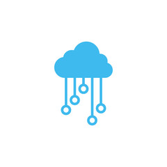 Cloud electronic circuit icon deisgn template