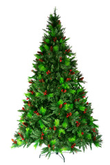 Beautiful christmas tree isolated on white background