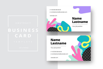 Fototapeta premium Trendy minimal abstract business card template. Modern corporate stationery id layout with geometric pattern. Vector fashion background design with information sample name text.