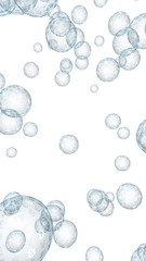 Bitcoin economic financial bubble. crypto currency 3D illustration. Business concept. Blue bubbles on white background. Bit, Coin, mining concept