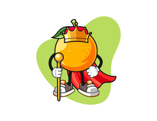 Obraz premium Orange king cartoon. Mascot Character vector.