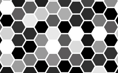 White honeycomb with a gradient color. Isometric geometry. 3D illustration