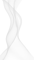 White abstract background. Fluttering white scarf. Waving on wind white fubric. 3D illustration