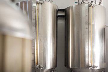 Tanks for storage and fermentation of beer in beer factory