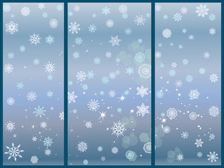 white and cyan abstract snowflakes background