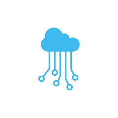 Cloud electronic circuit icon deisgn template