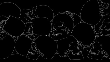 Falling skulls animation drawing