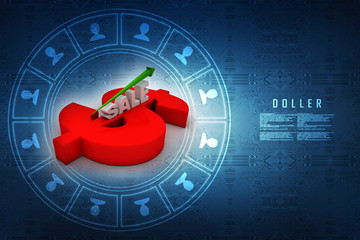 3d rendering Stock market online business concept