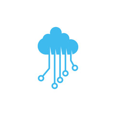Cloud electronic circuit icon deisgn template