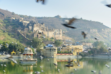 Taragarh Fort and Nawal Sagar Lake in Bundi. India