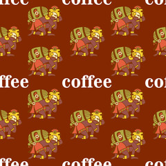 Coffee package seamless pattern design.