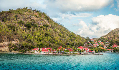 Landscape of Terre-de-Haut, Guadeloupe Island.
